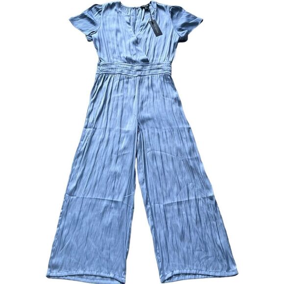 NWT Rachel Zoe Jumpsuit Womens L Satin Wide Leg Boiler Party Clubwear Fairy - Picture 1 of 15